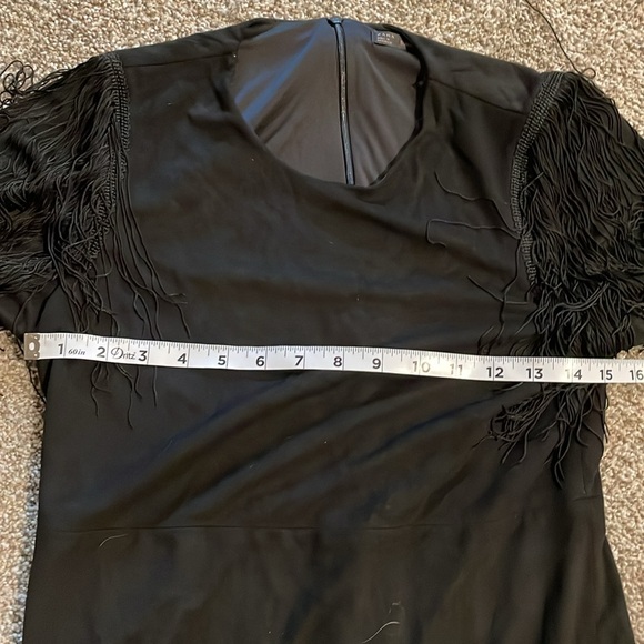 ZARA Black Fringe MINI Dress Small - Picture 5 of 6